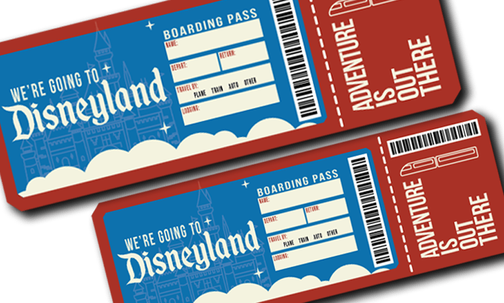 "We're Going To Disneyland" Boarding Pass Printable INSTANT DOWNLOAD